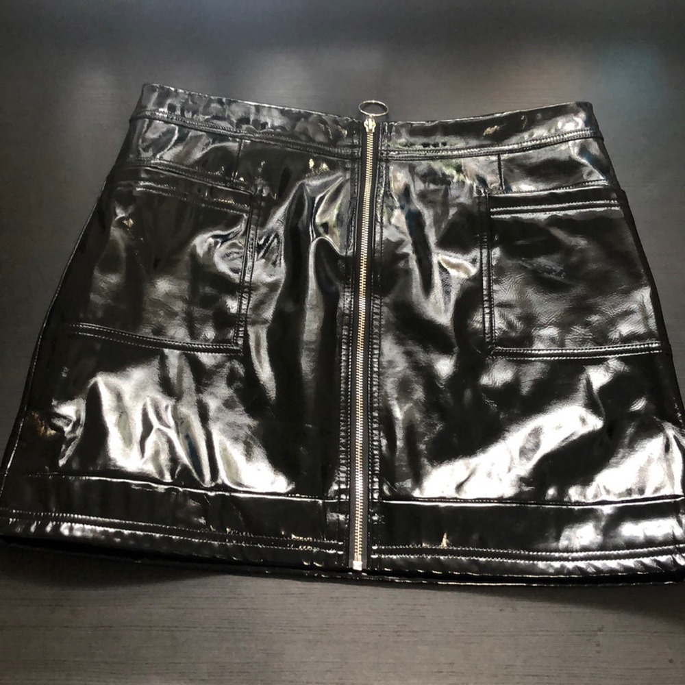 Topshop vinyl skirt